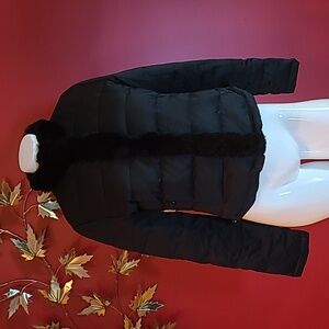 Calvin Klein Black Down Fur Jacket (needs spot cleaning)